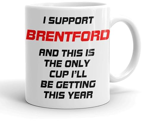 VIROSA Funny Football Mug – “This is the Only Cup I’ll Be Getting This Year” – Funny Gift for Brentford Fans, Dad, Brother or Friend – 11oz Ceramic Coffee Cup – Birthday, Xmas, Father’s Day