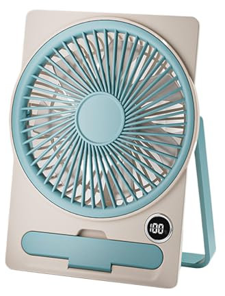 Desk Fan, Ultra-Silent Portable USB Ventilator, Phone Holder Cooling Stand, Hangable Personal Airflow Device for Workplace, Dorm, Kitchen, Bedroom, Student Desk, 7.28 x 5.31 Inches