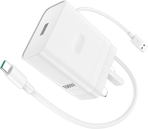 100w Supervooc Charger for Oneplus 13 12 12R 11 10 Pro Nord 2T CE 2 3 Lite N30 N20 N10 SuperVooc Warp Charger Wall for OPPO Reno10 Pro+ 5G Pad Neo realme GT NEO 3T with 3.3ft/1M USB C Cable