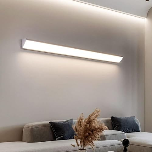 MOLOURK LED Treppen Wandleuchte Schwarz Moderne Eck Wandlampe Innen Lange Lichtleiste 4000K Spiegelleuchte Wandbeleuchtung für Badzimmer Wohnzimmer Schlafzimmer Dekoration Deckenleuchte (Weiß, 150cm)