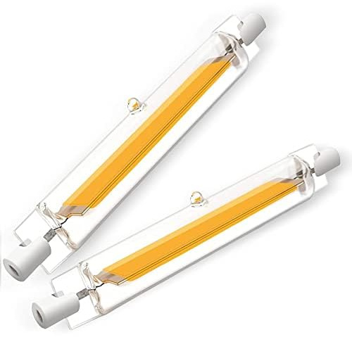 ZJZG R7S LED 118mm Dimmbar, 20W R7S 118mm Ersatz für 200W Halogen Leuchtmittel, Leuchtmittel LED Stab Warmweiß 3000K 2000LM, Kein Flackern, 360°Abstrahlwinkel, 2 Pack