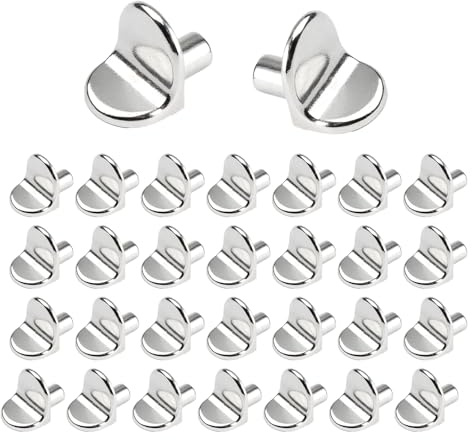 100 Pcs Heavy Duty L-Shaped Metal Shelf Support Pegs,Kitchen Cupboard Shelf Pegs,Strong, Durable Bracket Clips,Metal Wardrobe Shelf Pins for Cabinets, Bookshelves, Wardrobes, Display Cabinets