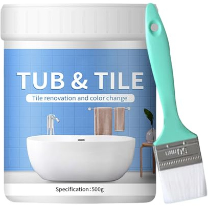 500g Vernice Per Vasca Da Bagno Bianca Ceramica, Tub & Tile Refinishing Kit, Pittura Per Piastrelle Bagno/ Cucina/ Doccia/ Porcellana/ Lavello/ Ceramica Rinnovo Del Colore E Copertura Superficiale