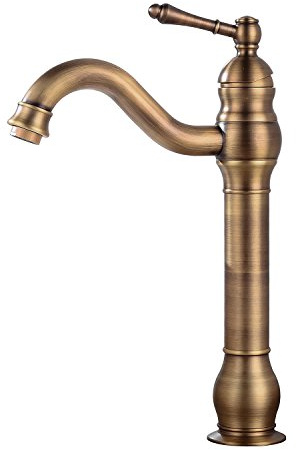 YIGUANXIN Badezimmer Waschbecken Mischer Hahn, reiner Kupfer Griff Einzel Loch Retro Badezimmer Hahn (Antik)