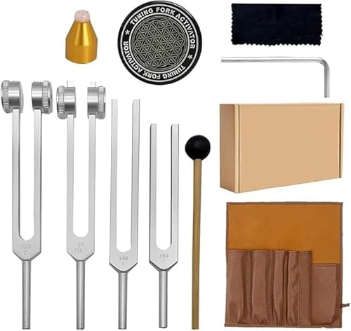 128Hz Tuning Forks Kit for Healing, Aluminum Alloy Weighted & Unweighted 128HZ Tuning Forks