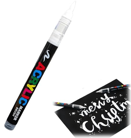 WALDSEELE Weiß Textilstifte Waschmaschinenfest Weicher Stift,Textilmarker Lichtecht Wasserfeste Acryl Stoffmalfarben,Permanent Stoffmalstifte T-Shirt Stoffbeutel,Weiß Extilstifte