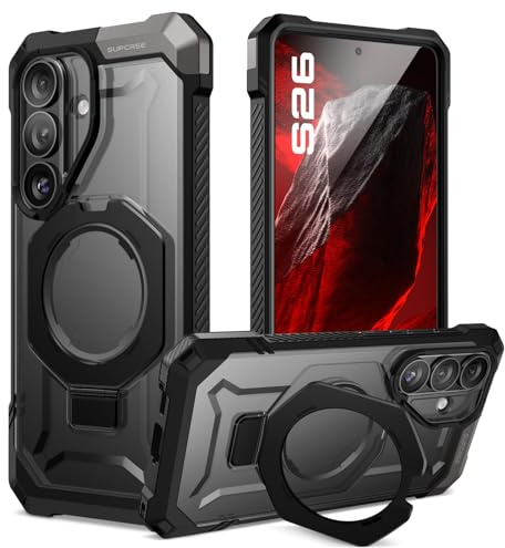 SUPCASE für Samsung Galaxy S26 Hülle mit Ringhalter Slim Case, Schwarz | Premium Schutzhülle (Unicorn Beetle Grip) [Kompatibel mit kabellosem Laden] Magnetisch Handyhülle Backcover für S26 6.3''