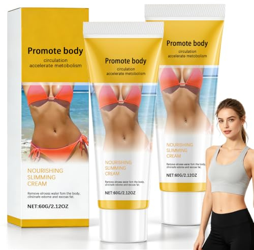 2PCS Crema Quema Grasa Abdominal,Crema Reductora de Grasa Anticelulítica,Reafirmante Corporal para Mujer y Hombre,Potenciador de Entrenamiento para Moldear Cintura,Abdomen y Glúteos,120g