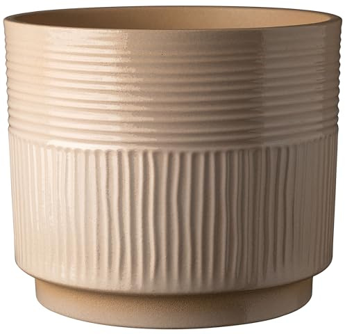 Soendgen Nara Terra, Blumentopf aus Keramik, Farbe: Lehm Lasur, 22,1 cm Durchmesser, 18,8 cm hoch, Vol.9,213