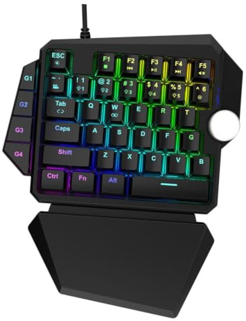 BESPORTBLE One-handed Mechanical Keyboard K5rgb 39 Keys Programmable USB Wired Backlit Gaming Keyboard with for PC Console Compact Half-size Electronic for Fps and Multiplayer