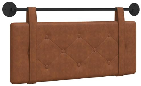 vidaXL Hängendes Kopfteil Braun Antikes PU, Moderner Kopfteil, rechteckiges Wanddesign, platzsparendes Schlafzimmermöbel, gepolsterte Rückenschale