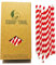 Rot and Weiß Gestreift Papier Trinkhalm, 100 Stück Red Striped Papier Cocktail Strohhalme für Hochzeit, Geburtstag, Party, Cocktail Deko