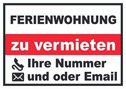 HB-Druck Ferienwohnung zu vermieten Schild A4