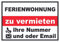 HB-Druck Ferienwohnung zu vermieten Schild A4