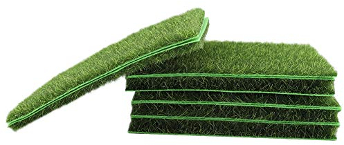 Kunstrasen, 10 Stück, 15 x 15 cm, künstlicher Gras, für die Dekoration von Rasen, Balkon, Garten, Terrasse, Mikro-Landschaft, Grün