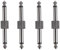 Rayzm Guitar Pedal Connectors, 6.35mm (1/4) Male to Male Straight Plug Adaptors for Guitar Pedalboard - Pack of 4