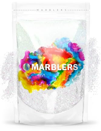 MARBLERS Holographic Glitter [Rainbow White] 3oz (85g) | Fine | Non-Toxic, Vegan, Cruelty-Free | Face, Body, Eyeshadow, Hair, Festival, Party Makeup | Nail Art, Polish | Resin, Tumbler, Slime, Craft