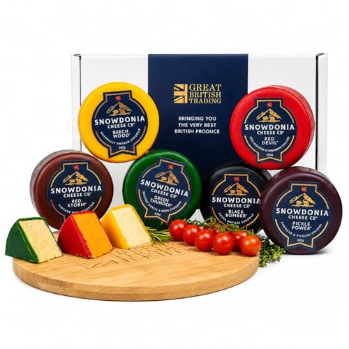 Snowdonia Cheese Company Ultimate Welsh Hamper - The Ultimate Cheese Gift Hamper of six truckles with Black Bomber, Red Devil & More from Great British Trading
