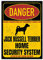 Jack Russell Terrier Schild Danger Security System Türschild Hundeschild Warnschild Hund JRT Sicherheitsschild Hund Privatgrundstück Hundewarnung Warnung vor dem Hund