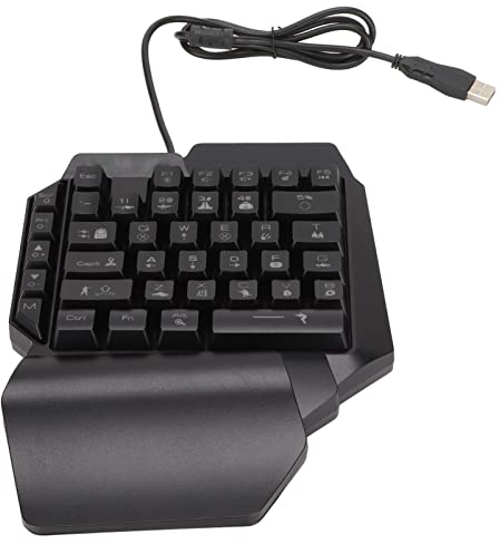 Annadue Einhändige Mechanische Gaming-Tastatur, 39 Tasten, RGB-beleuchtete -Gaming-Tastatur mit Handballenauflage, Ergonomisches Design, rutschfeste, wasserdichte Mechanische