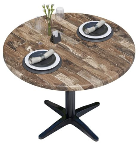 GGMMÖBEL WERZA | Werzalit Tischplatte | Vintage Old | Ø 70 cm | Topalit Gartentischplatte | Perfekt für klappbare Gartentisch, Esstisch | Wasserfest | Restaurant, Cafe, Bar | Indoor und Outdoor