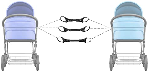 3 Stück Kinderwagen Verbindungsstück - Zwillings Kinderwagen Verbindungsstücke Tragbarer Zwillingswagen Verbinder Zwillinge Koppler Kinderwagen Tragbares Gelenk Sicherheitshaken, Verstellbare
