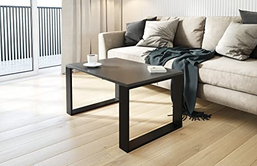 AKKE Couchtisch Wohnzimmertisch Beistelltisch Tisch Für Wohnzimmer Black Fossil 80 x 60 x 55