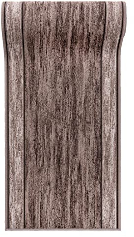 Mazovia rutschfest Teppich Läufer Flur - Modern Muster Teppichläufer - Kurzflor Flurläufer für Vorzimmer, Schlafzimmer, Küche - ÖKO-TEX Zertifiziert - Meterware Grau Braun - 67 x 300 cm