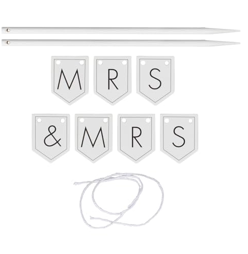Ginger Ray Customisable Mr & Mrs Wedding Tortenaufsatz, Wimpelkette, Schwarz, Weiß