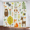DICOIN Gardinen Kinderzimmer Mädchen Junge Motiv Waldtiere Vorhang Blickdicht Ösen 2Er Set-160X200Cm(Hxb)/160X100Cm*2 -Isolierung Vorhang Polyester Blickdicht,A29