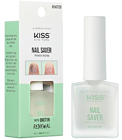Kiss New York Nail Strengthening Treatment, Infused with Biotin, Propolis, Tea Tree Oil, Fingernail and Toenail, Eliminate Discoloration, Made in Korea