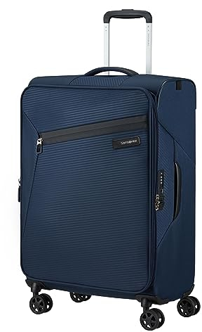 Samsonite Litebeam - Spinner M, Valigia Espandibile, Blu (Midnight Blue), Spinner 66 cm