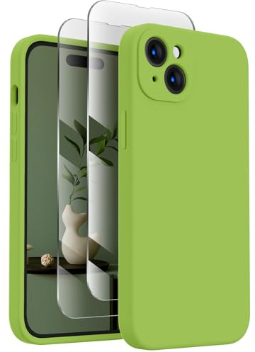 FireNova Designed for iPhone 15 Case, 6.1, Sprout Green | Silicone Upgraded [Camera Protection] Phone Case, with Soft Anti-Scratch Microfiber Lining Inside