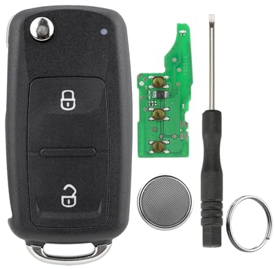 2-Tasten Auto schlüssel 433MHz ID48 Chip Für Volkswagen Golf Passat Polo T5 Schlüssel Klappschlüssel Mit Schraubendreher und Schlüsselring（5K0837202AD）