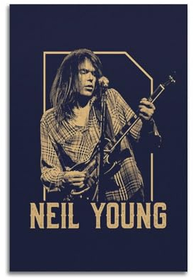 TeDe Neil Young Kunst-Poster, Kunst, Wohnzimmer, Schlafzimmer, Poster, Gemälde, dekoratives Gemälde, Druck, Leinwand, Wand, 20 x 30 cm, ungerahmt