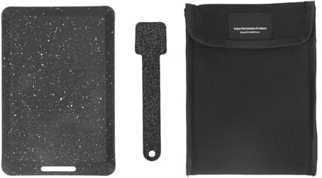 HEEPDD Small Rectangular Grill Pan, 7.8 x 5.2in Non Stick Frying Pan Portable Barbecue Hot Plate with Handle and Storage Bag for Camping Indoor Outdoor BBQ (Black)