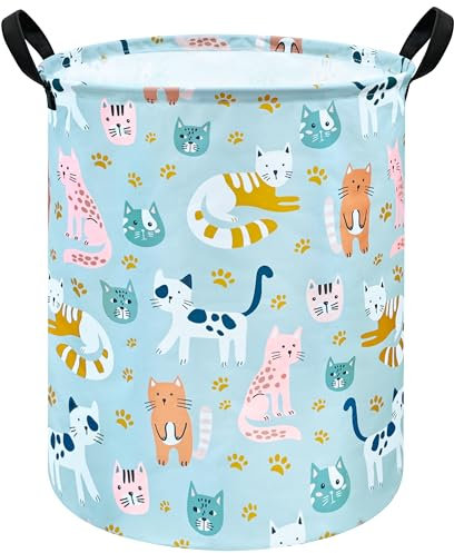 VAIVUSTO Cesta de almacenamiento de juguetes para niños, cesta de almacenamiento para bebé, impermeable, plegable, grande, plegable, ropa, guardería, animales, cesta de lavandería para dormitorio,