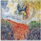 LATAFA Berühmte Marc Chagall Poster《Der Fall des Ikarus》Leinwand Gemälde Marc Chagall Wandkunst und Drucke Marc Chagall Bilder Wohnkultur 50x50cm Kein Rahmen