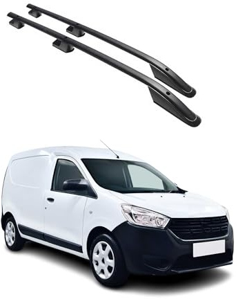 OMAC Aluminium Dachreling Querträger kompatibel mit Dacia Dokker 2012-2021 Schwarz 2X