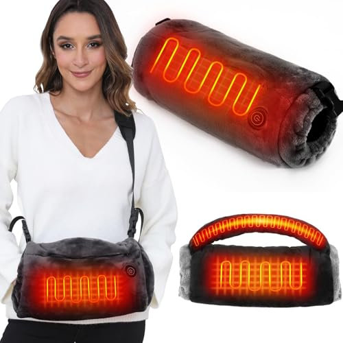 Electric Heated Hand Warmer Pouch - Portable Heated Hand Muff with 3 Levels Upgrade Double Heating Areas for Winter Outdoor Hunting Camping ((Battery Not Include))