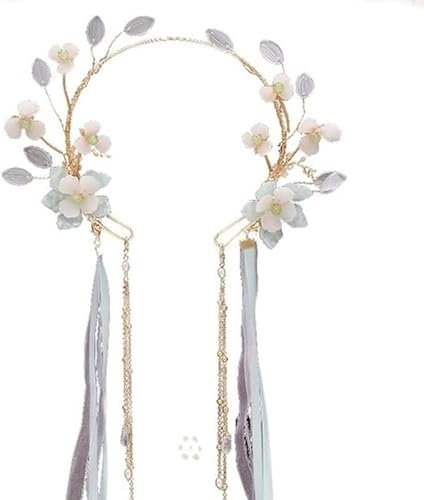 ALturN Chinesische Haarstäbe,Haarstäbe,Vintage Haar,China Hanfu Fee Kopfschmuck Quaste Buyao Stirnband Krone Haarschmuck Haarnadel