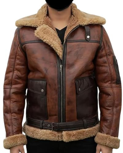 Herren Raf Aviator B3 Lederjacke – B3 Bomberjacke für Herren