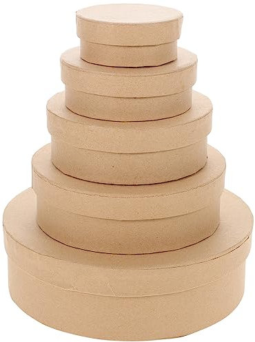 EXHUMKY Runde Versandkartons 6x4x2cm Aus Kraftpapier 5 Stück Stabile Kartonboxen Mit Rundem Design Individuelle Selbstgemacht Geschenkverpackung Für Kosmetik Schmuck Süßigkeiten Und Kekse