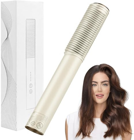 Cepillo Alisador y Rizador de Pelo, Banaone 2 en 1 Plancha de Pelo Profesional de Iones, Tecnología de Calentamiento Cerámico PTC, 5 Temperaturas, 130°C-210°C, Anti-quemaduras, Apagado Automático