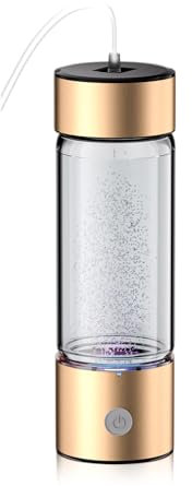 LOZLTX 5.0 Upgrade Hydrogen Water Bottle with Brush【5000PPB】【NO.1 Double Hydrogen Content】Hydrogen Water Bottle GOLD