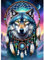 GDYEEH Traumfänger Diamond Painting Erwachsene, 5D Wolf Diamant Kunst Bilder Anfänger, DIY Traumland Runder Vollbohrer Diamanten Malerei Stickerei Kreuzstich Geschenke Home Wand Dekor 30x40cm