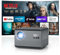 Beamer 4K【Netflix Official】 1200 ANSI Smart Beamer 4k Unterstützt mit Various Offiziell TV Apps, Auto Focus/Trapezkorrektur Full HD 1080P WiFi Bluetooth für Heimkino/Outdoor Handy Beamer
