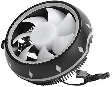 OVNI, RGB CPU Cooler Desktop Host Ventuero de Enfriamiento Silent Silent 2000rpm ABS Aluminio de Aluminio, LGA775/1150/1151/1155/1156/1366/ FM2/AM4/FM1/AM3+/AM3/AM2 con Efecto de