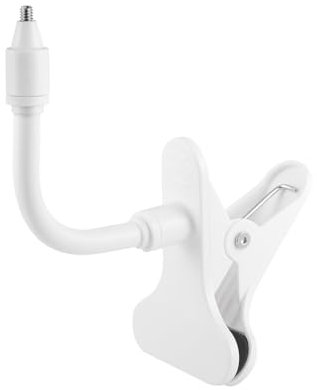 Lonnky Flexible Klemmhalterung für Ring Indoor Cam, Stick Up Cam, Arlo, Motorola, VTech VM901/VM924/VM928/VM923, Owlet, 1/4 Zoll Gewinde Kameras, Schwanenhals-Halterung ohne Werkzeug, Weiß, 2 Stück