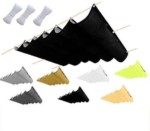 2025 Retractable Wave Sun Shade Sail, Rectangle Waterproof UV Resistant Garden Sunscreen Awning Canopy Sun Protection Sail Shade for Outdoor Garden Patio Yard Lawn (Black,1.2x2M)